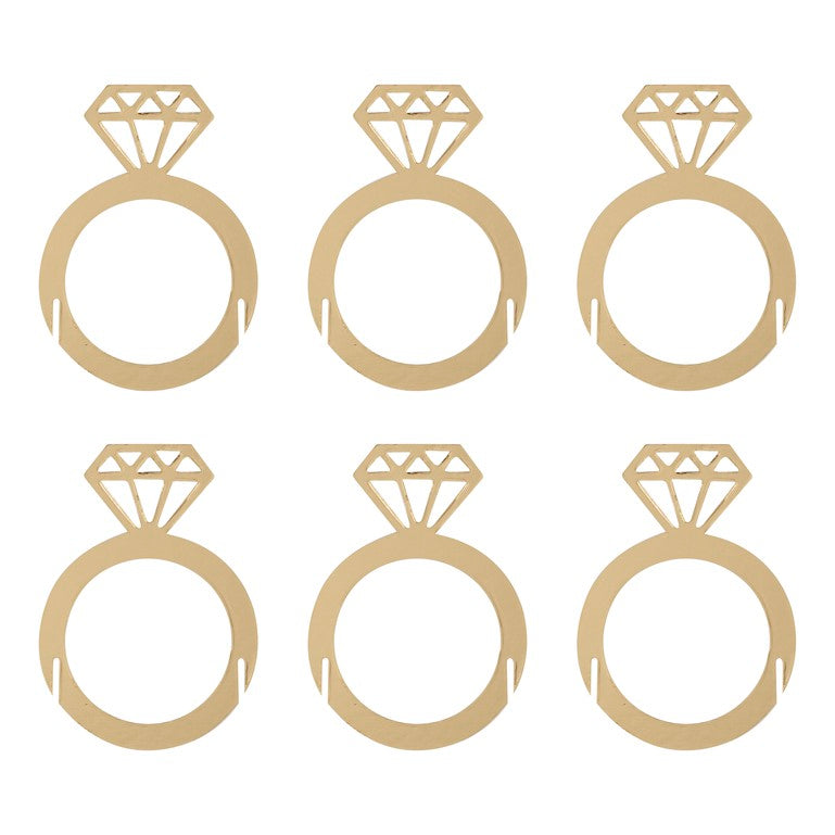 Diamond Ring Drink Topper Decorations - Pack of 6