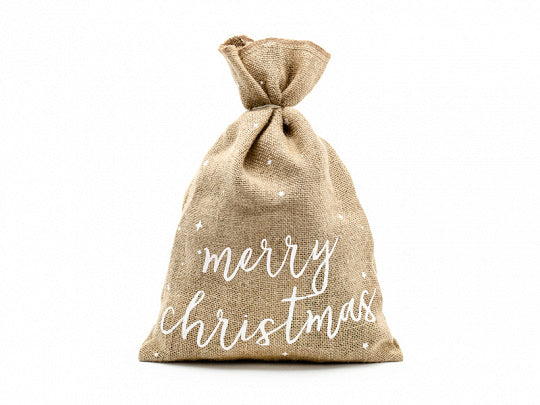 Merry Christmas Jute Hessian Gift Sack