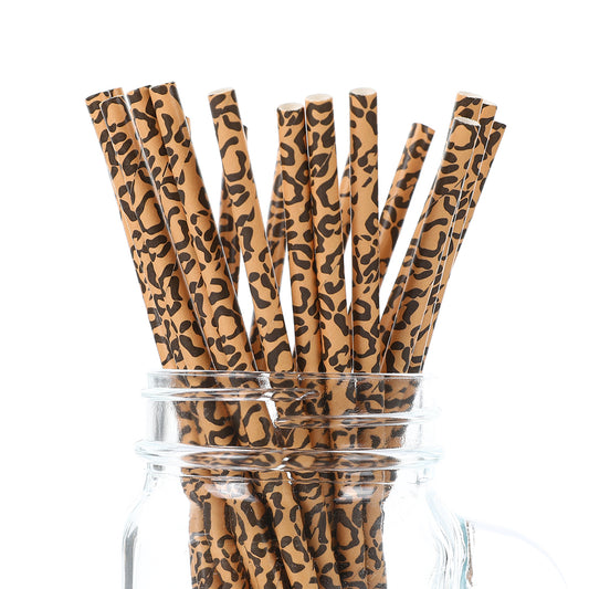 Paper Straws - Cheetah Print