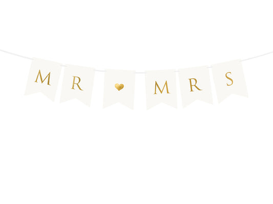 Mr (heart) Mrs Letter Banner