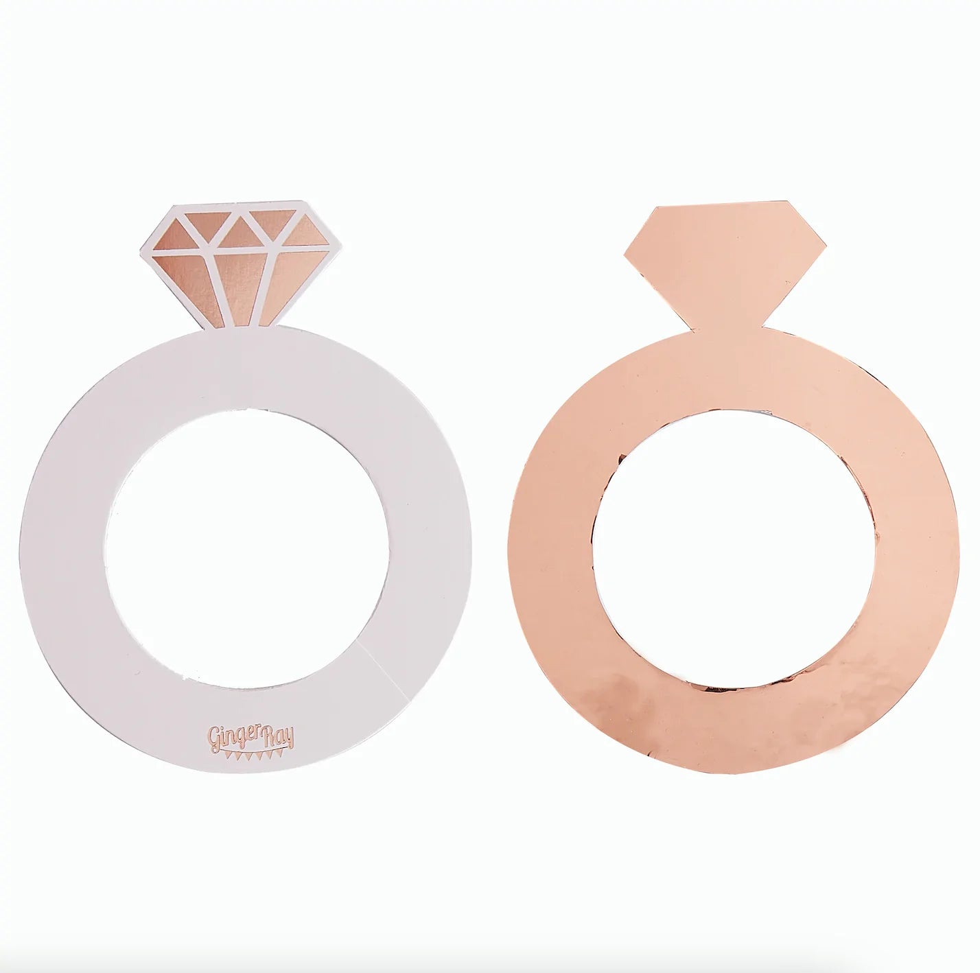 Rose Gold Ring Wine Glass Drink Tags 10 Pack