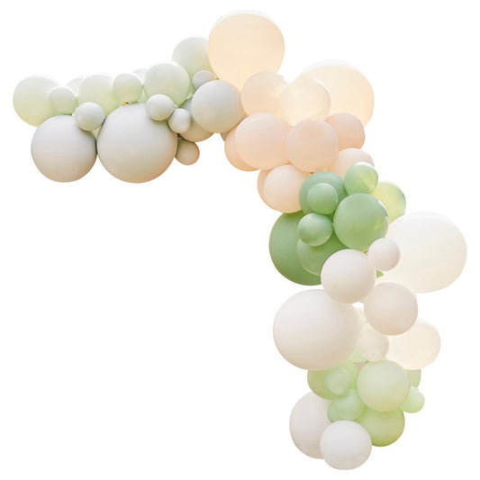 Sage, Nude + White Balloon Arch Kit