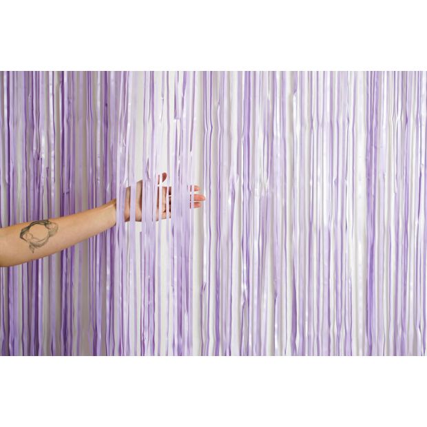 Pastel Matte Lavender Foil Fringe Curtain Backdrop