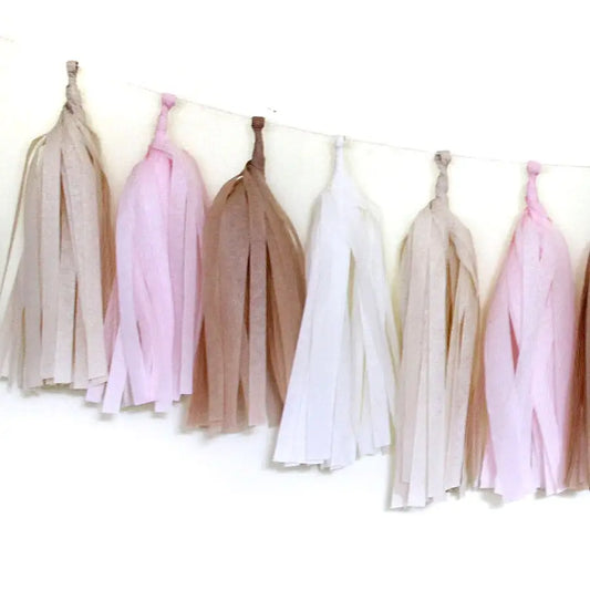 Tissue Paper Tassel Garland Kit - Blushing