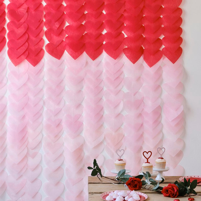 Ombre Heart Party Backdrop