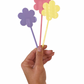 Pastel Daisy Acrylic Cake Toppers - Set of 3