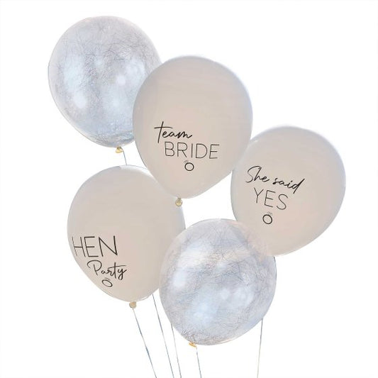 Silver, White and Nude Hen Party Balloon Bundle