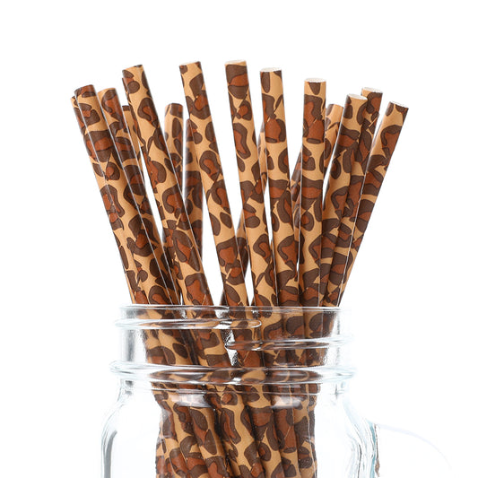 Paper Straws - Leopard Print