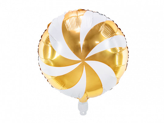 Candy Swirl Balloon - Gold Satin