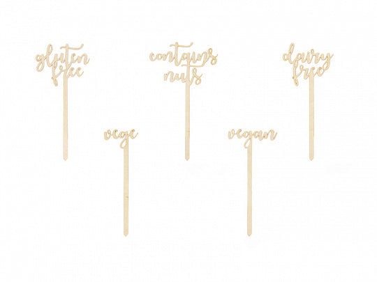 Wooden Food Allergy Buffet or Grazing Table Signs