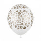 30cm White + Gold Leopard Print Balloons