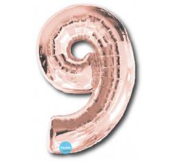 Foil Rose Gold 100cm Number 9 Balloon