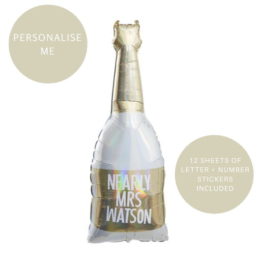 Gold Foiled Customisable Bottle Shape Balloon