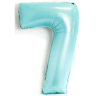 Pastel Blue 100cm Number 7 Balloon