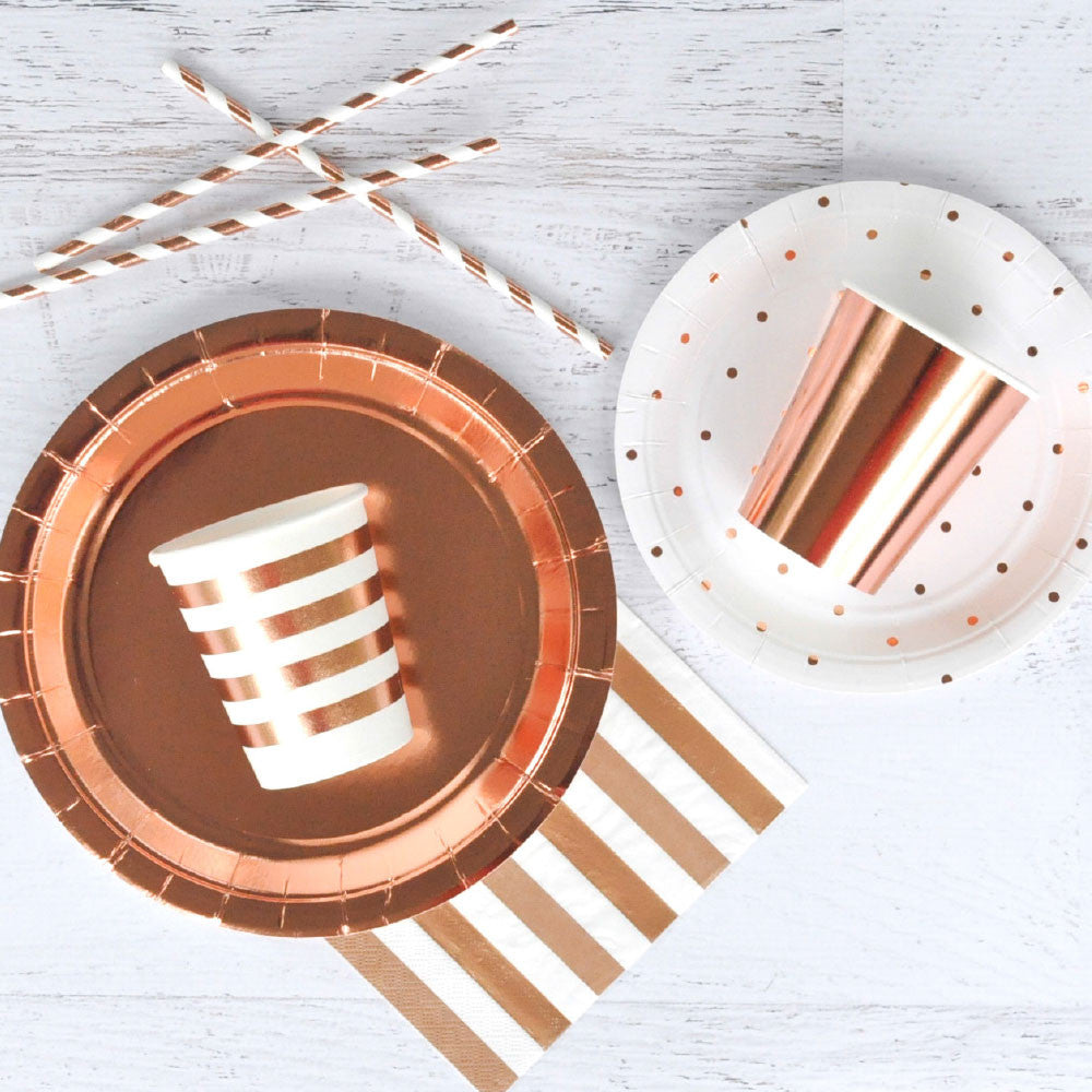 Rose Gold Foil Paper Cups - Pack of 10